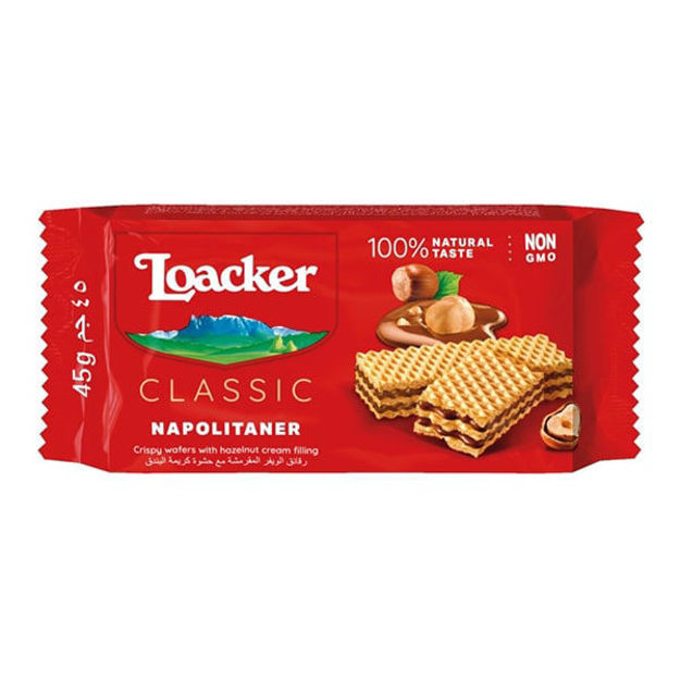 Picture of LOACKER CLASSIC WAFER NAPOLITANER FILLED W/HAZELNUT CREAM 45G