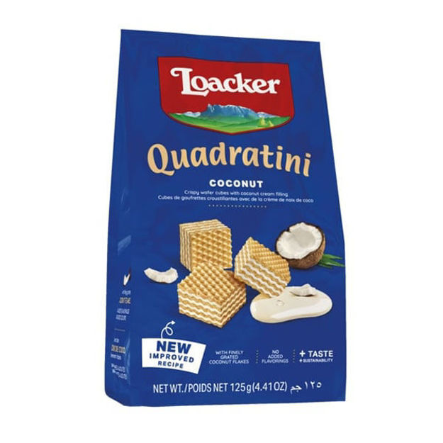 Picture of LOACKER QUADRATINI WAFER COCONUT 125G