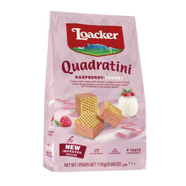 Picture of LOACKER QUADRATINI WAFER RASPBERRY YOGHURT 110G