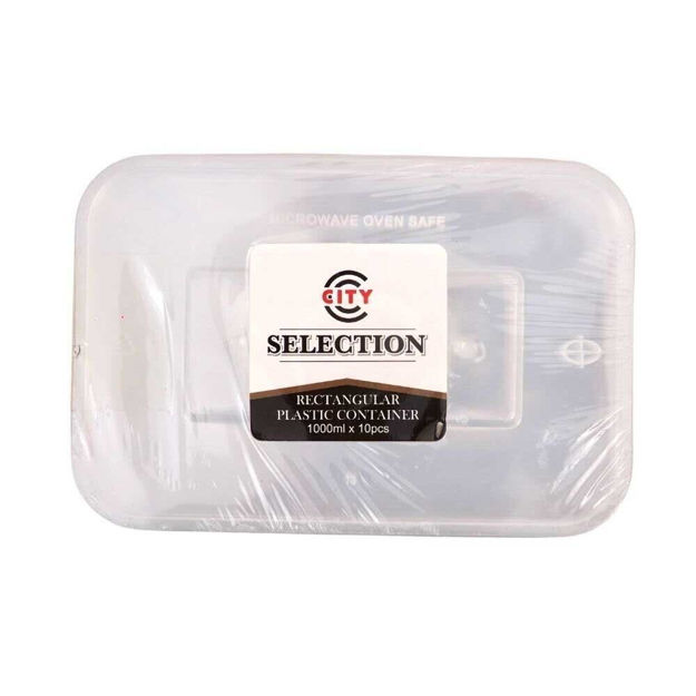 Picture of CITY SELECTION PLASTIC RECT CONTAINER 1000ML 10'S