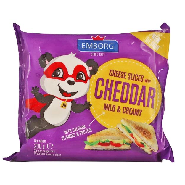 Picture of !EMBORG JUNIOR MILD CHEDDAR SLICED CHEESE 200G