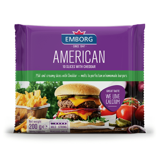 Picture of EMBORG AMERICAN CHEDDAR SLICED CHEESE 200G