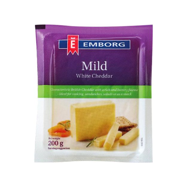 Picture of EMBORG CHEDDAR MILD WHITE PORTION F.I.D.M 48% 200G